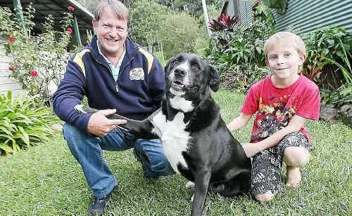 Neil Bowden and his son Joshua with Daja. Neil Bowden and his son Joshua with Daja.